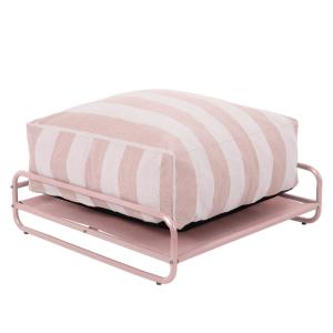 Puf a rayas muebles de jardín modulares con estructura rosa…