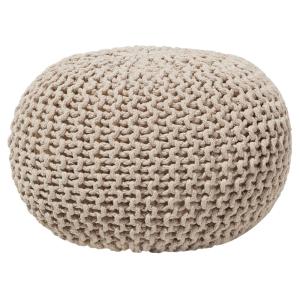 Puf algodón beige claro 40 cm 40 cm 25 cm