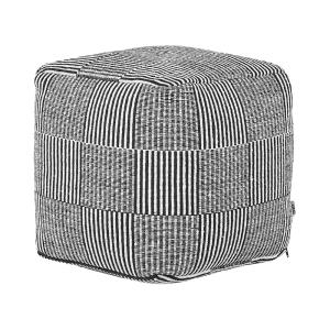 Puf  Algodón Negro Blanco