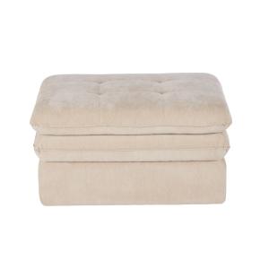 Puf-arcón de tela reciclado beige