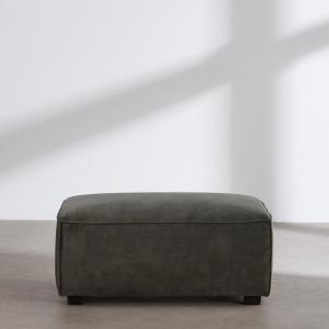 Puf aterciopelado verde caqui