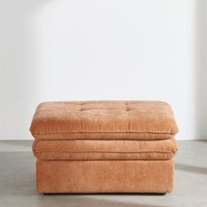 Puf baúl de tela reciclada rojo ladrillo