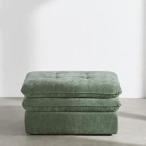 Puf baúl de tela reciclada verde caqui