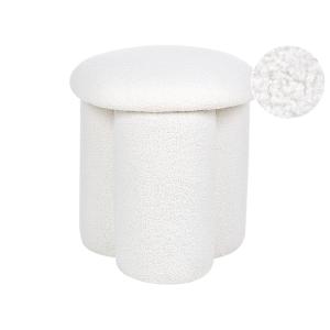 Puf  Bouclé Blanco crema