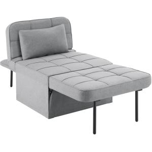 Puf cama 4 en 1 versátil y ajustable en 6 posiciones, gris…