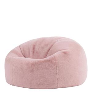 Puf clásico de piel sintética de conejo, rosa