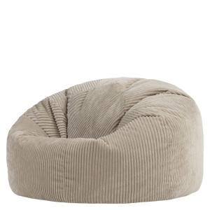 Puf clásico grande xl de pana en beige