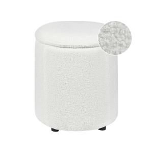 Puf con almacenaje  Bouclé Blanco crema