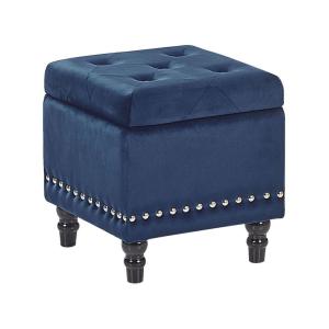 Puf con almacenaje Terciopelo Azul oscuro