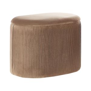 Puf con almacenaje terciopelo beige 55 cm 35 cm 41 cm