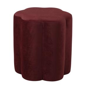 Puf con forma de flor burdeos 38x38,5 cm
