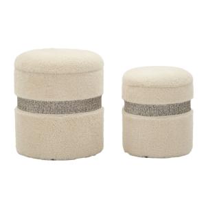 Puf con recipiente para crema set 2 piezas cm ø 40x47-32x38