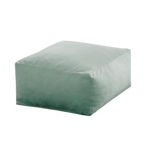 Puf cuadrada de terciopelo verde 50x50 cm