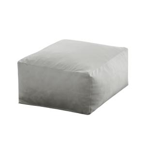 Puf cuadrado de terciopelo gris 50x50 cm
