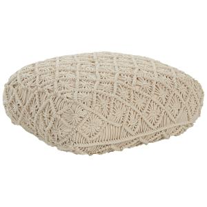 Puf de algodón beige 50 x 50 cm