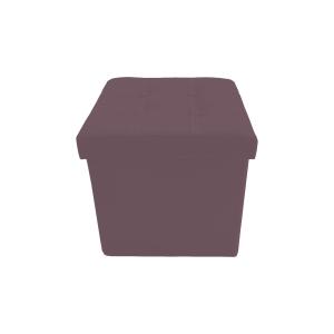Puf de almacenamiento en forma de cubo de cuero marrón 30x3…