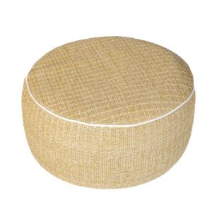 Puf de exterior efecto rafia - redondo - 53x23cm
