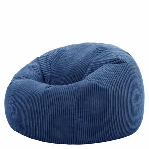 Puf de pana azul denim