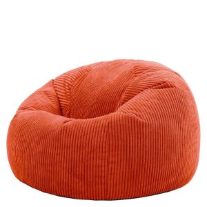 Puf de pana naranja terracota