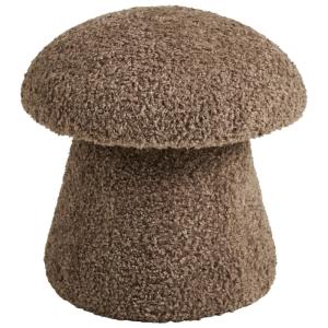 Puf de pelo sintético marrón 45 cm de diámetro