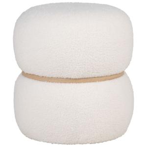 Puf de tejido bouclé crudo ø38 cm