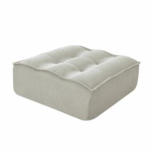 Puf de tela 80 x 75 x 32 cm crudo