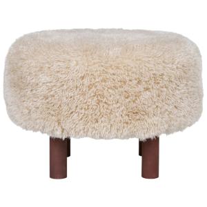 Puf de tela de bucle beige ø50cm