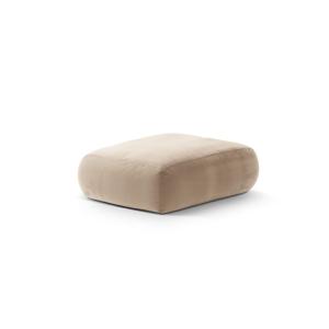 Puf de terciopelo beige almendra