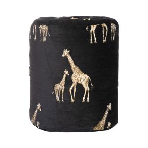 Puf de terciopelo con bordados de jirafas