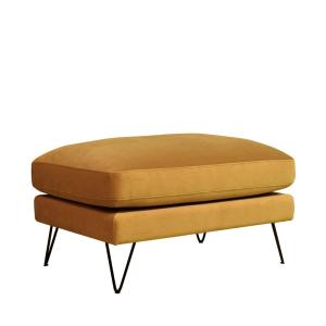 Puf de terciopelo con patas de clavo negras - amarillo most…