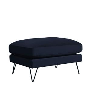 Puf de terciopelo con patas de metálicas negras - azul mari…