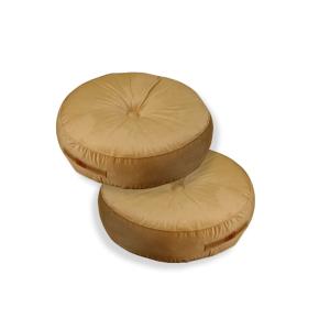 Puf de terciopelo diámetro 60 juego de 2 - beige