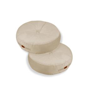 Puf de terciopelo diámetro 60 juego de 2 - crema