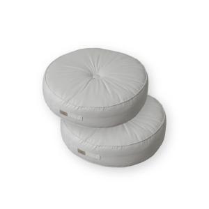 Puf de terciopelo diámetro 60 juego de 2 - gris claro