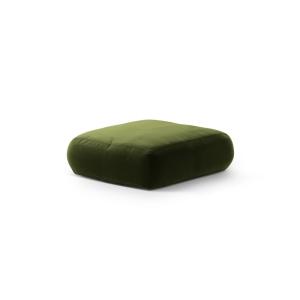 Puf de terciopelo verde militar