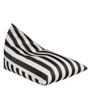 Puf exterior de poliéster negro y blanco L140