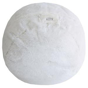 Puf gigante de pelo desenfundable blanco 120 cm