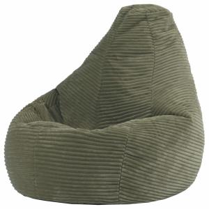 Puf infantil con respaldo alto de pana beige