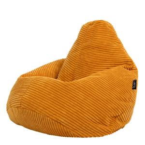 Puf infantil reclinable de pana amarillo ocre