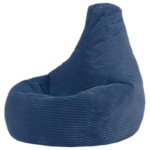 Puf infantil reclinable de pana azul denim