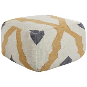 Puf lana beige 56 cm 56 cm 32 cm