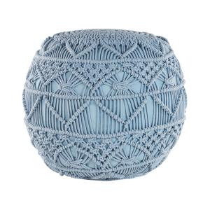 Puf Macramé Algodón Azul