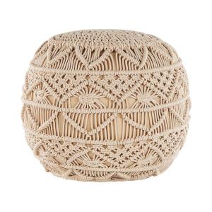 Puf macramé algodón beige 40 cm 40 cm 40 cm
