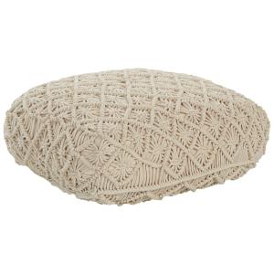 Puf macramé algodón beige 50 cm 50 cm 20 cm