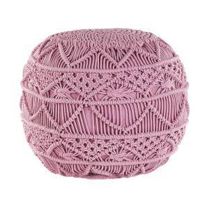 Puf macramé algodón rosa 40 cm 40 cm 40 cm