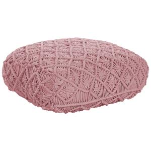 Puf macramé algodón rosa 50 cm 50 cm 20 cm