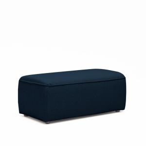 Puf para sofá modular de tela rizada - azul marino