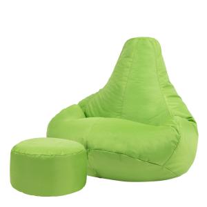 Puf reclinable con reposapiés exterior verde lima