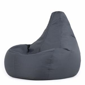 Puf reclinable con respaldo alto para interior/exterior gri…