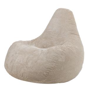 Puf reclinable en respaldo alto y pana beige